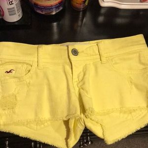 Bright Yellow Hollister Short Shorts